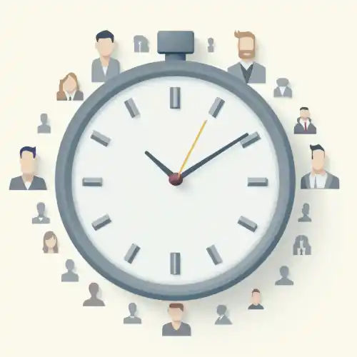 illustration of a clock with various symbolic tasks around it